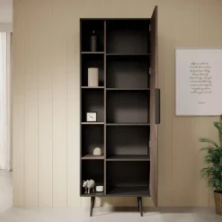 Meubella - Boekenkast Pedro - Donker eiken - Zwart eiken - 70 cm