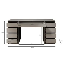 Meubella - Bureau Avio 2 - Wit - 154 cm