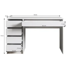 Meubella - Bureau Avio - Wit - 120 cm