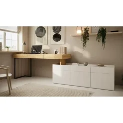 Meubella - Bureau Floren - Eiken - 3 lades