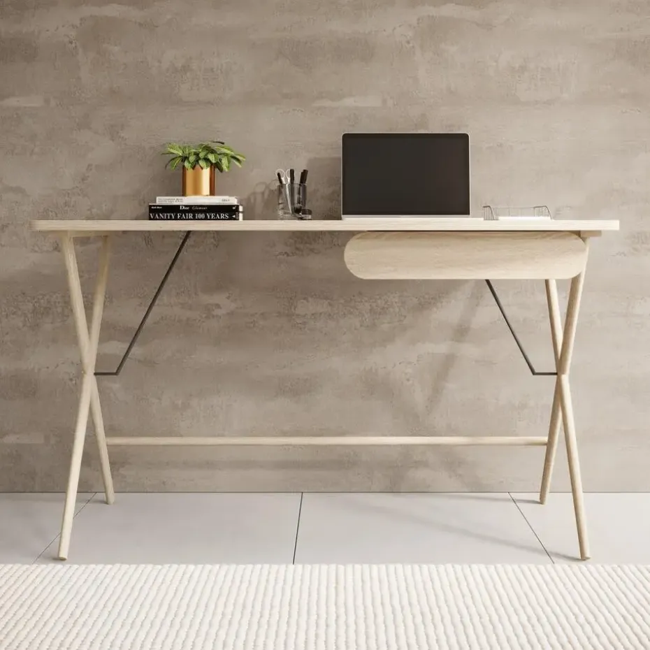 Meubella - Bureau Moron - Licht eiken - 135 cm
