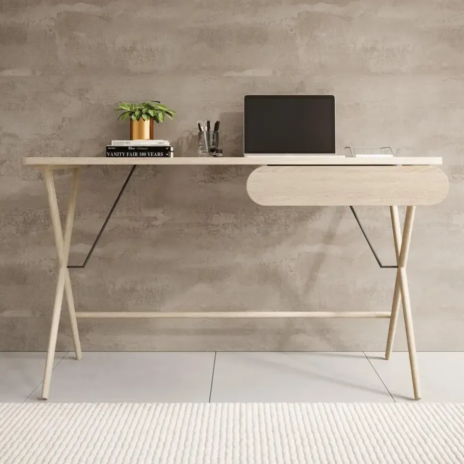 Meubella - Bureau Moron - Licht eiken - 135 cm