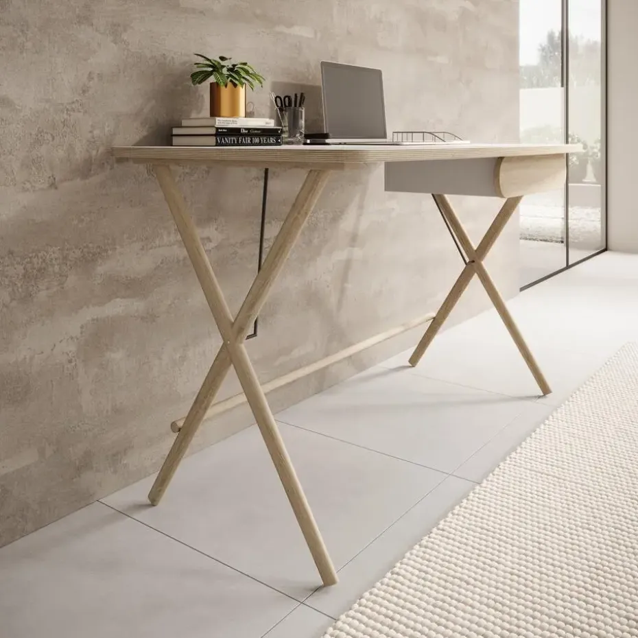 Meubella - Bureau Moron - Licht eiken - 135 cm