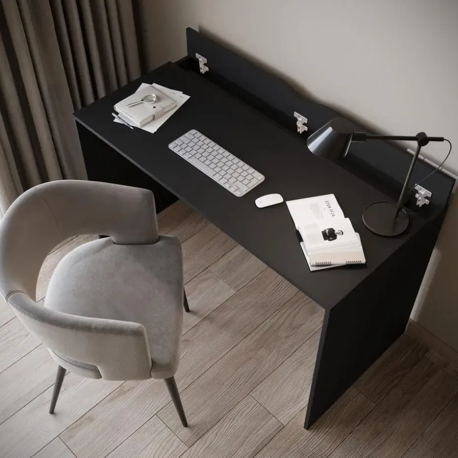 Meubella - Bureau Nyon - Zwart - 120 cm