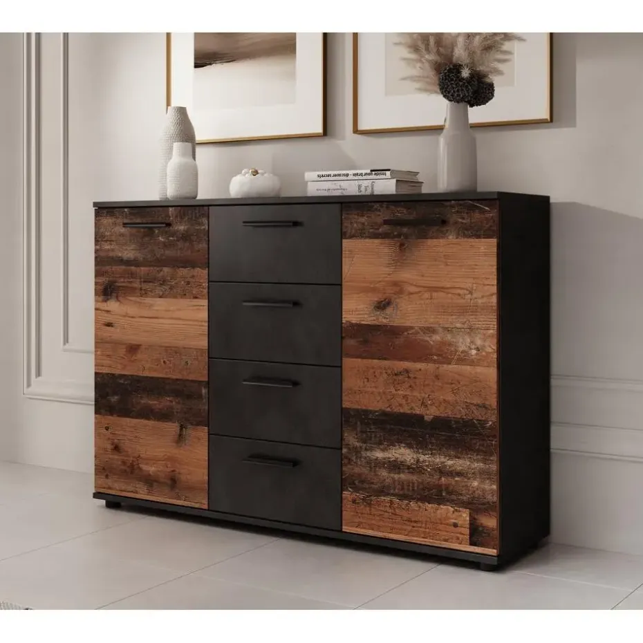 Meubella - Dressoir Bellini - Grijs - 120 cm
