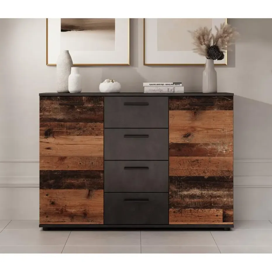 Meubella - Dressoir Bellini - Grijs - 120 cm