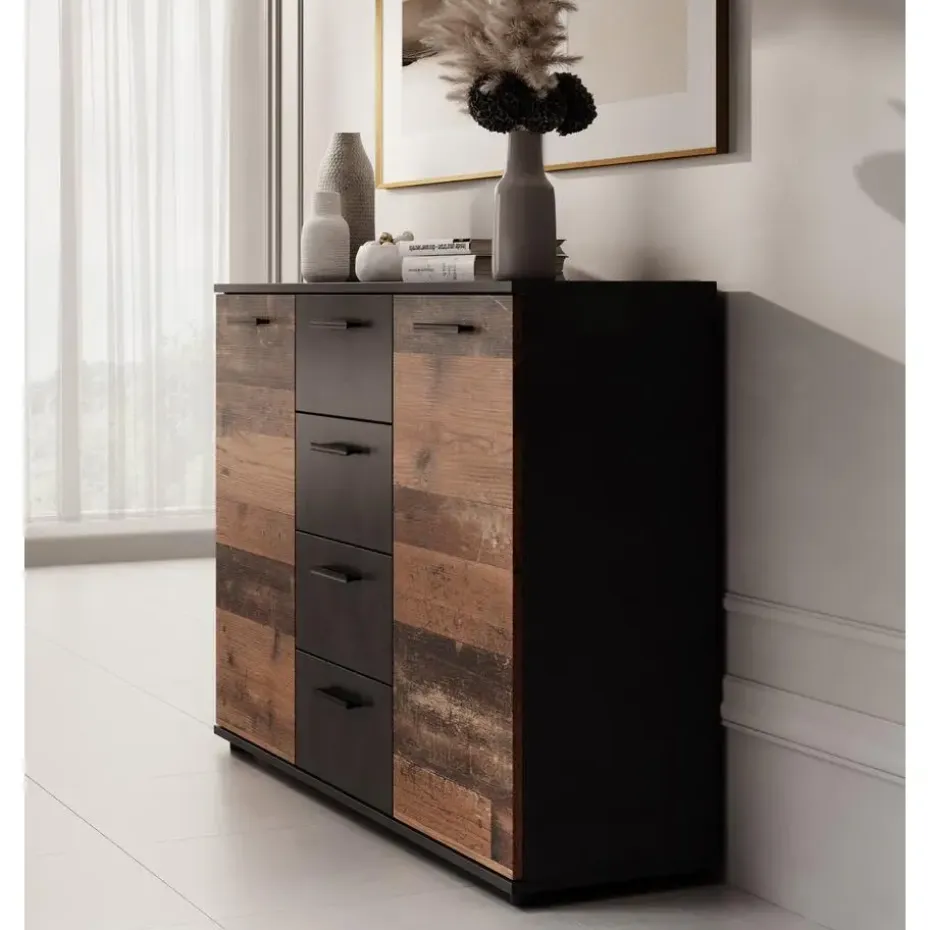 Meubella - Dressoir Bellini - Grijs - 120 cm