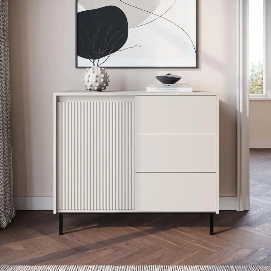 Meubella - Dressoir Orvana - Beige - 103 cm