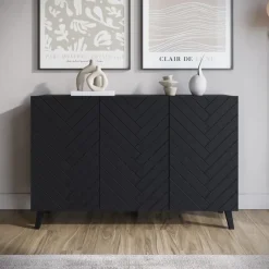 Meubella - Dressoir Pulse 3 - Zwart - 120 cm
