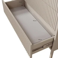 Meubella - Dressoir Saran - Mat zwart - 187 cm