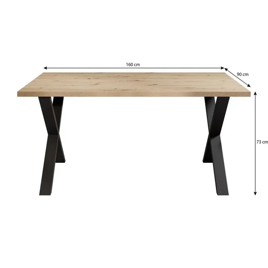 Meubella - Eetkamertafel Berry - Betonlook - 160 cm