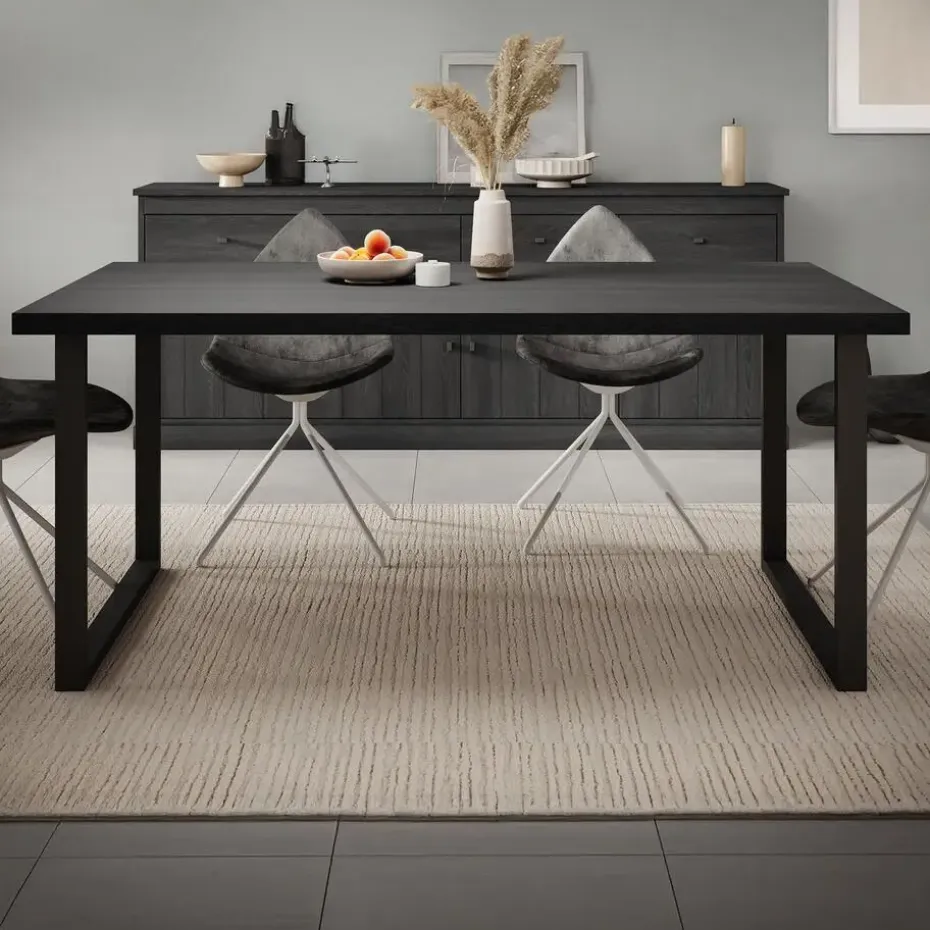 Meubella - Eetkamertafel Vince - Zwart eiken - 180 cm