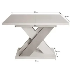 Meubella - Eetkamertafel Xandra - Eiken - Zwart - 160 cm - Uitschuifbaar