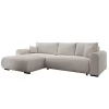 Meubella - Hoekbank Mindin - Beige ribstof - Universeel