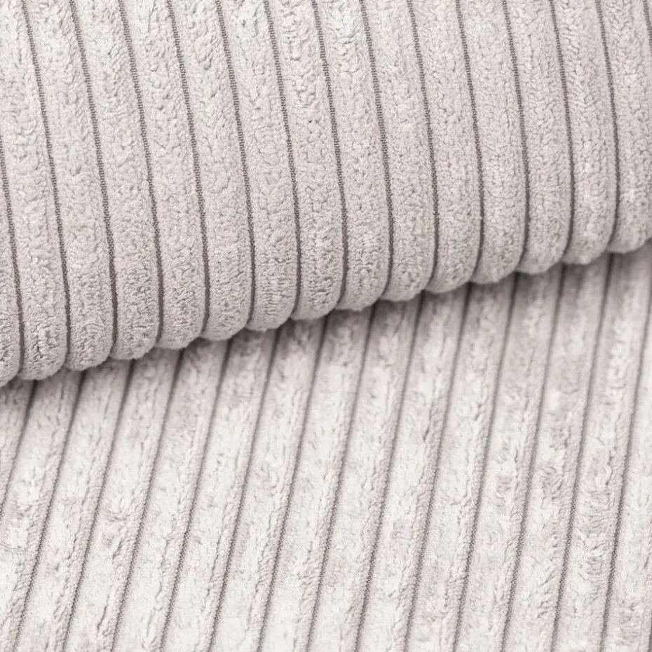 Meubella - Hoekbank Monet - Beige - Ribstof - Rechts