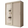 Meubella - Kledingkast Azai - Beige - 150 cm - Met spiegel