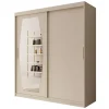 Meubella - Kledingkast Azai - Beige - 180 cm - Met spiegel