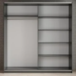 Meubella - Kledingkast Azrael - Grijs - 200 cm