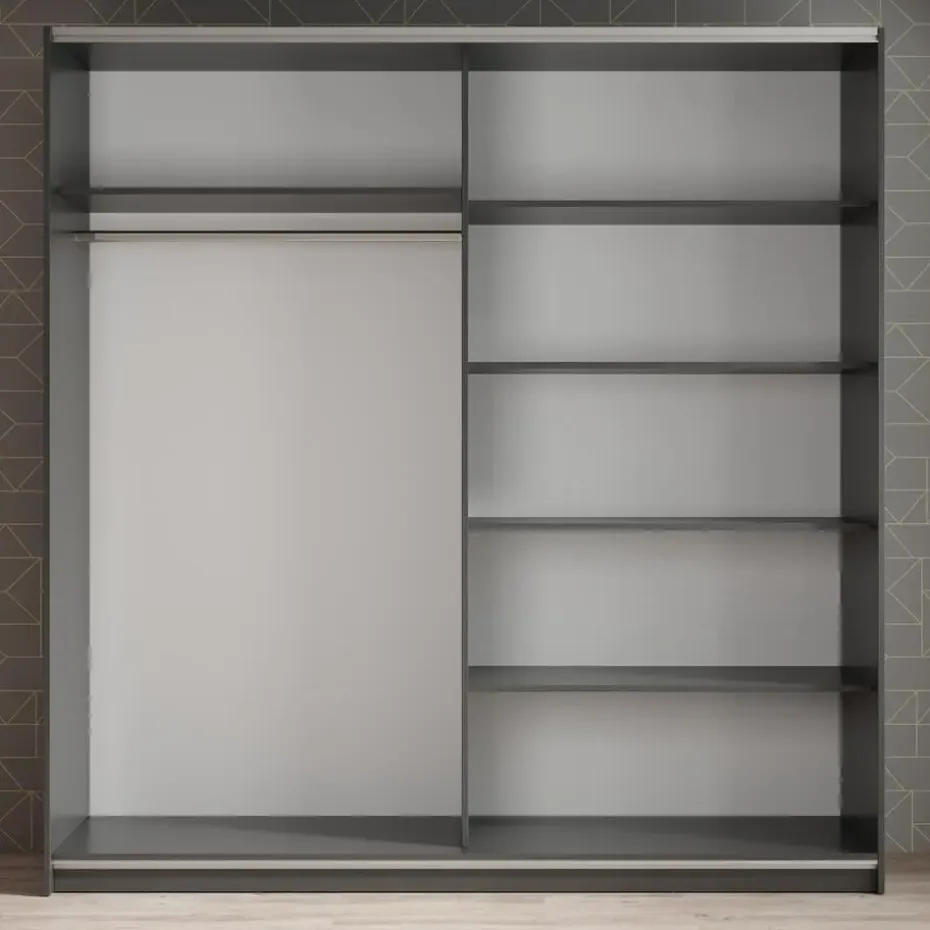 Meubella - Kledingkast Azrael - Grijs - 200 cm