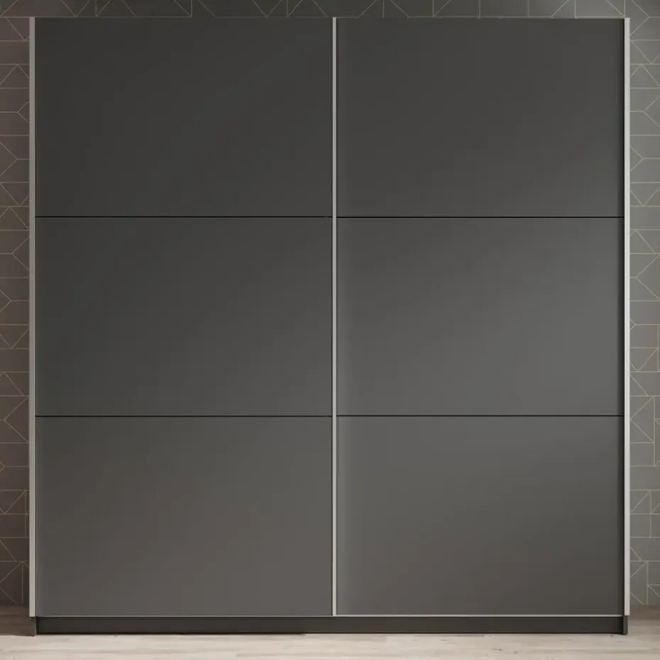 Meubella - Kledingkast Azrael - Grijs - 200 cm