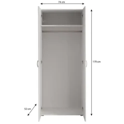 Meubella - Kledingkast Bernd - Wit - 74 cm