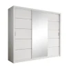 Meubella - Kledingkast Blake - Wit - 250 cm - Met spiegel