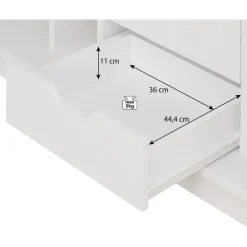 Meubella - Kledingkast Blake - Wit - 250 cm - Met spiegel