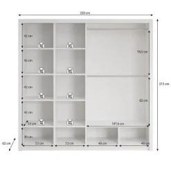 Meubella - Kledingkast Blake - Mat Zwart - 220 cm