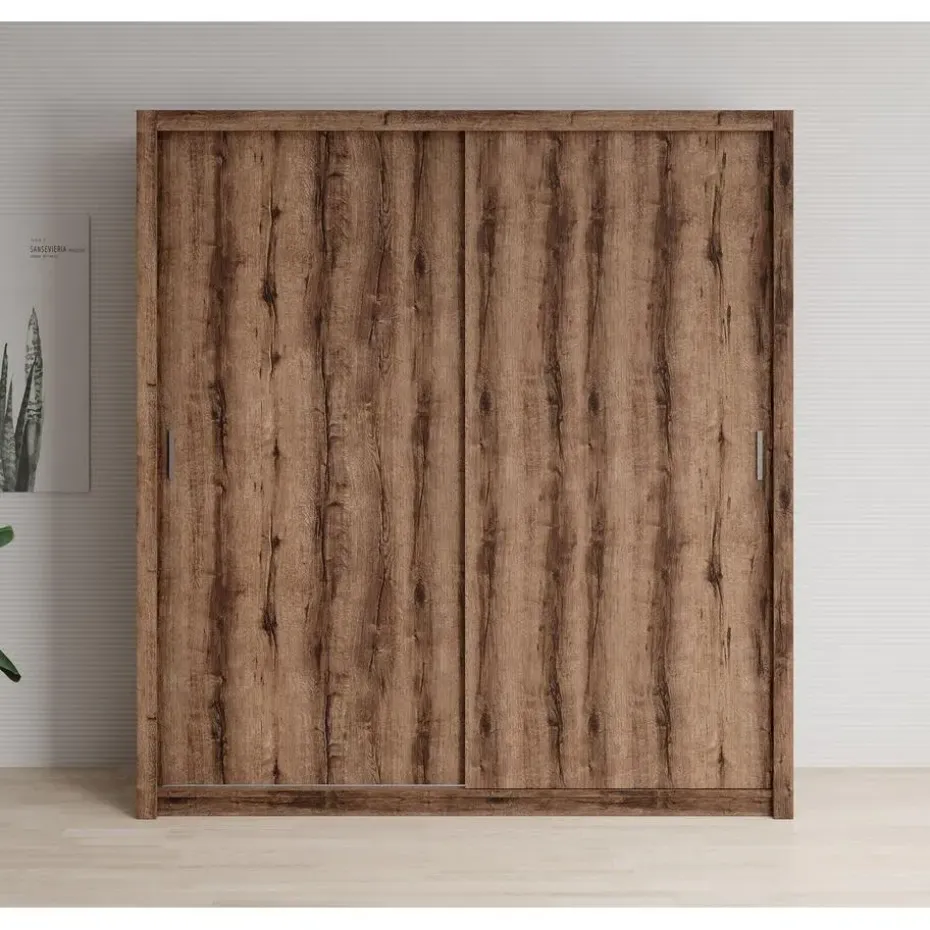 Meubella - Kledingkast Blake - Donker eiken - 200 cm