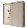 Meubella - Kledingkast Bodhi - Beige - 200 cm - Met spiegel