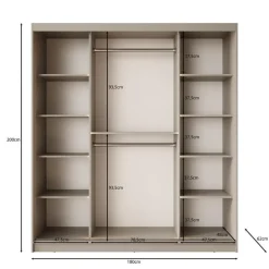Meubella - Kledingkast Bravanti - Zwart - 180 cm