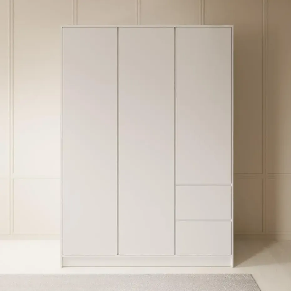 Meubella - Kledingkast Brett - Wit - 147 cm