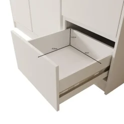 Meubella - Kledingkast Brett - Wit - 147 cm