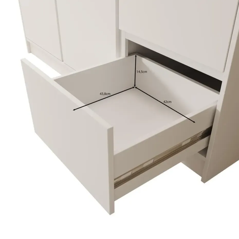 Meubella - Kledingkast Brett - Wit - 147 cm