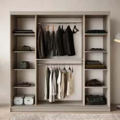 Meubella - Kledingkast Bunaro - Beige - 200 cm
