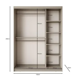Meubella - Kledingkast Bunaro - Beige - 150 cm