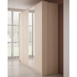 Meubella - Kledingkast Desert - Beige - 220 cm - Met spiegel