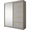 Meubella - Kledingkast Eagle - Beige - 180 cm - Met spiegel