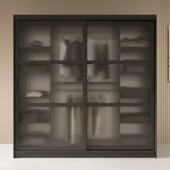 Meubella - Kledingkast Fessaro - Zwart - 200 cm