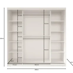 Meubella - Kledingkast Fessaro - Zwart - 200 cm