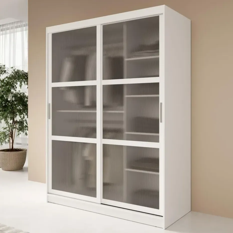 Meubella - Kledingkast Fessaro - Wit - 150 cm