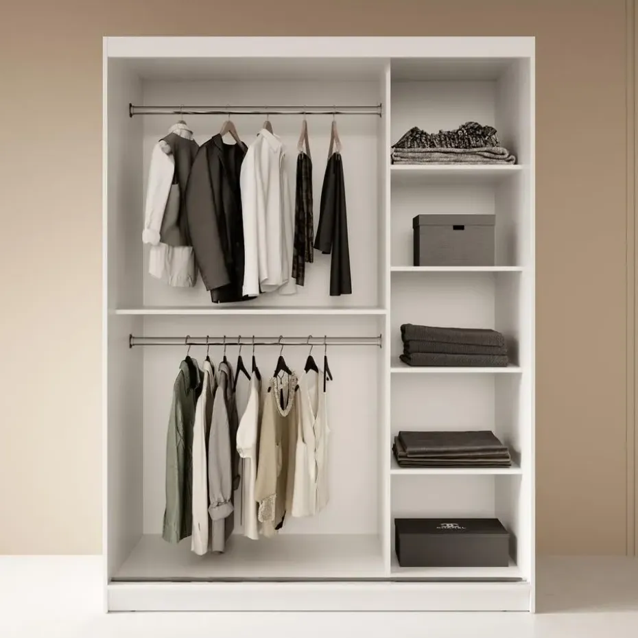 Meubella - Kledingkast Fessaro - Wit - 150 cm