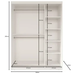 Meubella - Kledingkast Fessaro - Wit - 150 cm