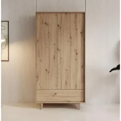 Meubella - Kledingkast Fuzeta - Eiken - 92 cm