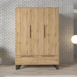 Meubella - Kledingkast Harlow - Eiken - 145 cm