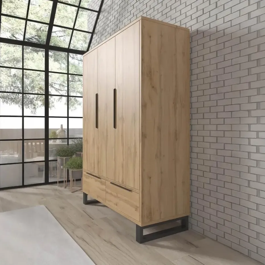 Meubella - Kledingkast Harlow - Eiken - 145 cm