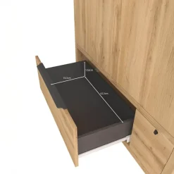Meubella - Kledingkast Harlow - Eiken - 145 cm