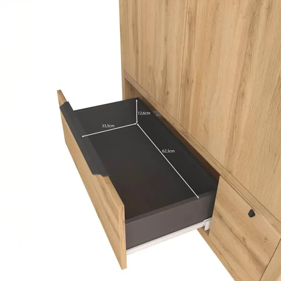 Meubella - Kledingkast Harlow - Eiken - 145 cm