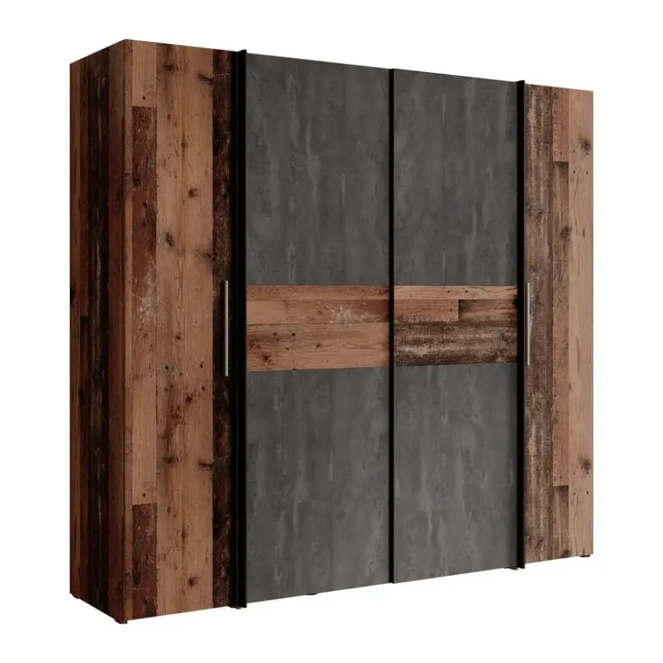 Meubella - Kledingkast Kassel - Old wood - Grijs - 200 cm