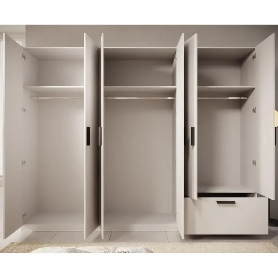Meubella - Kledingkast Lillian - Wit - 270 cm